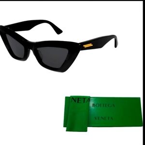 Bottega Veneta BV1101S Black Cat Eye Sunglasses